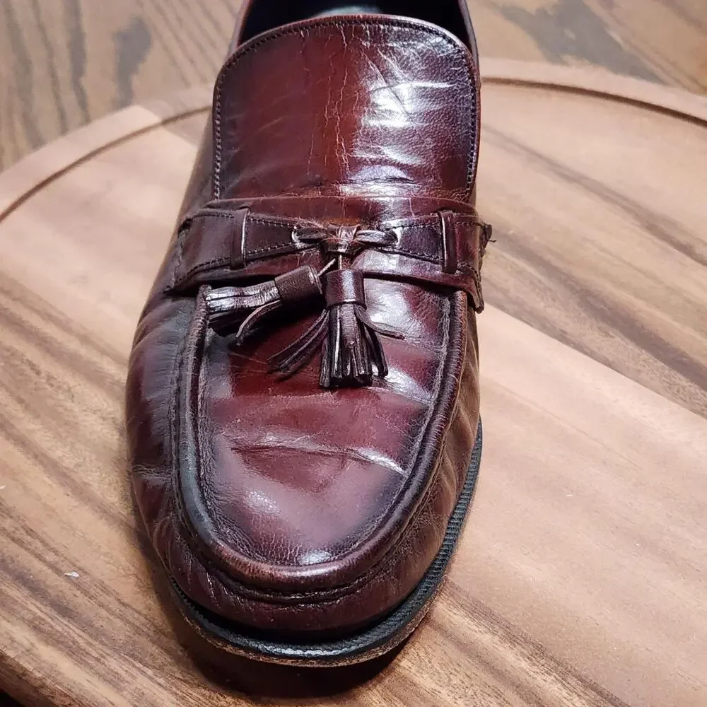Florsheim Dress Shoes Mens Size 11 F Brown Leather Tassel Slip On Square Toe